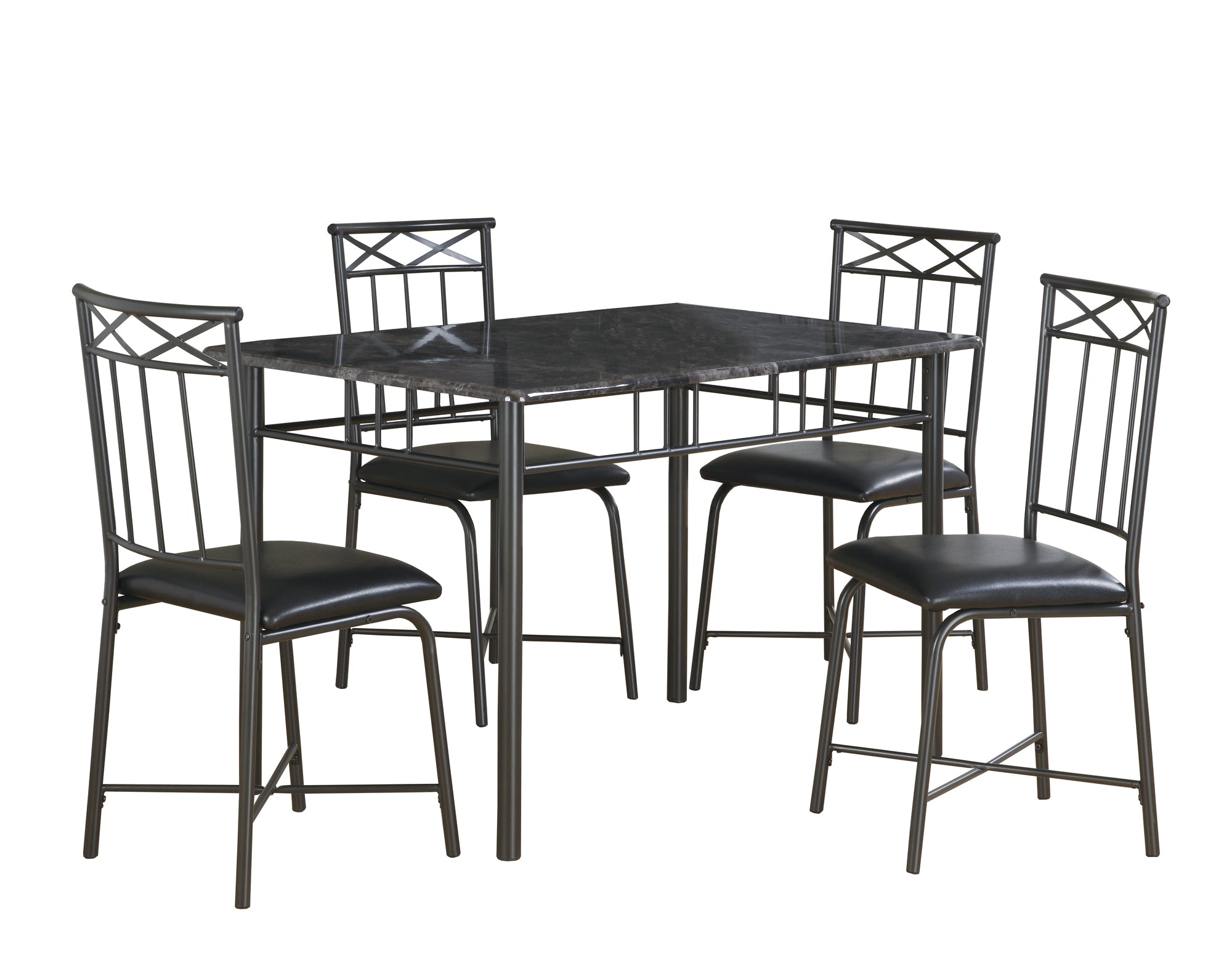 Gabey Stylish And Heavy-duty Dining 5 Pcs Set With Metal legs