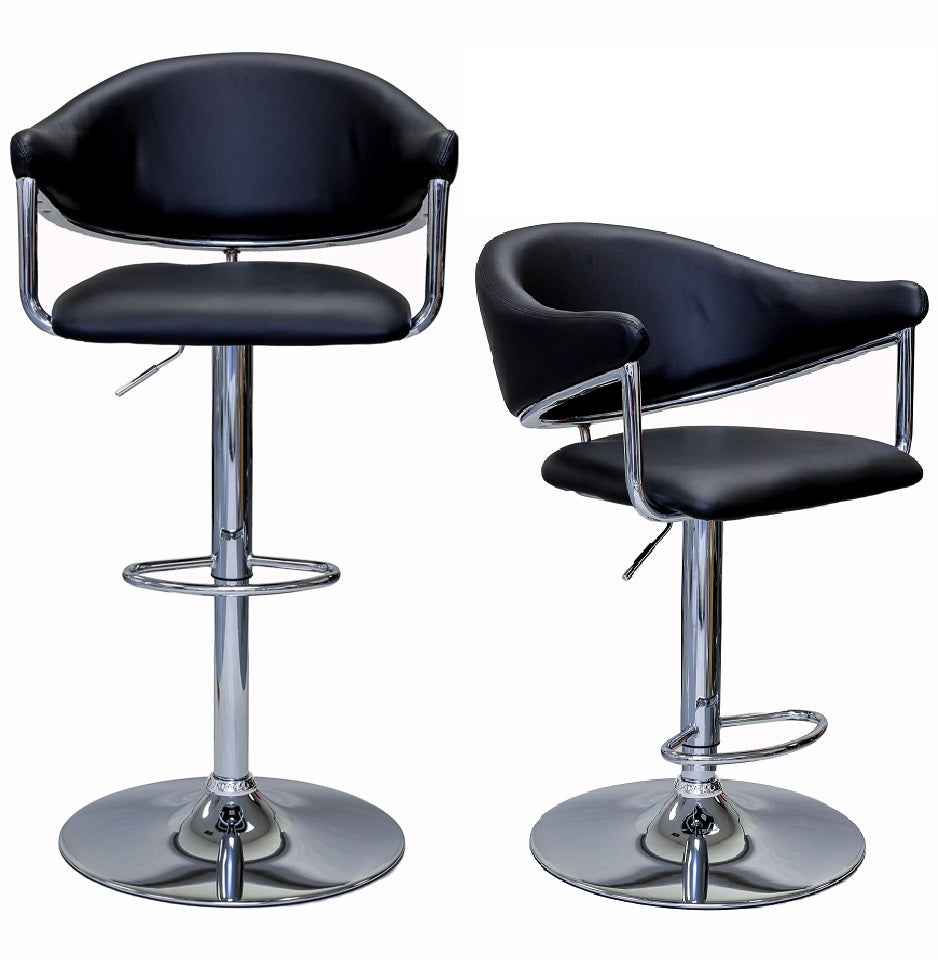 ViscoLogic AIRSTREAM Adjustable Height Swivel Bar Stool with Cushion (Set of 2 Bar Stools)