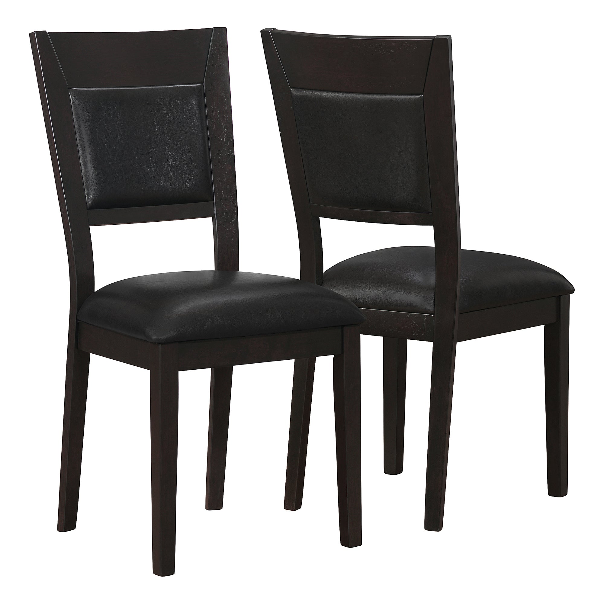 Comfort Wooden Dining Chair With Padded Back (Set of 2 - Espresso)