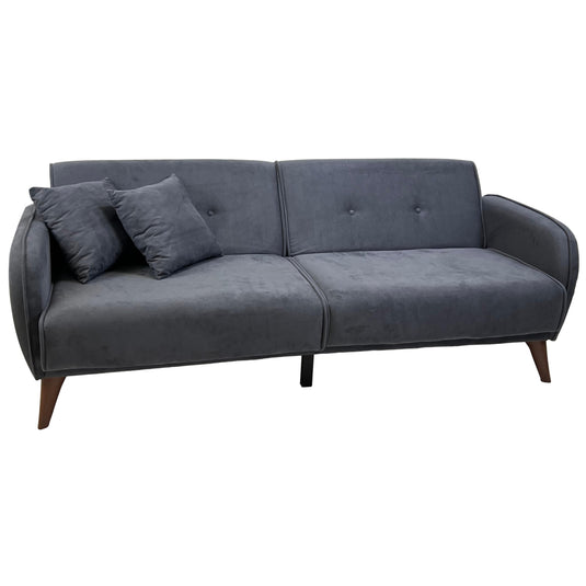 ViscoLogic SOFA2GO Velvet Convertible Sleeper Sofa/Sofa Bed 3-Seater(Grey)