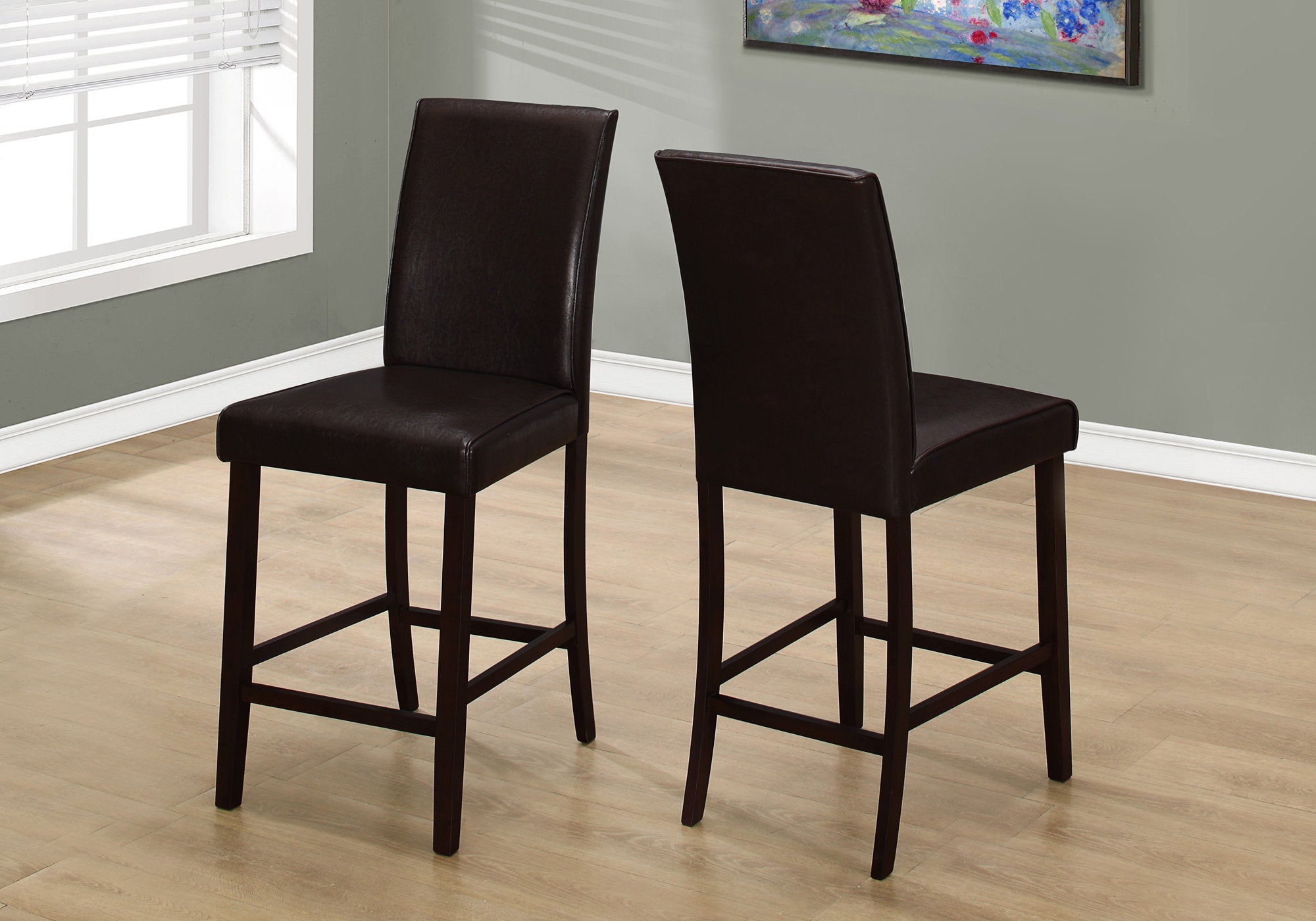 Kacy Counter Height Dining Chair With Footrest (Set of 2 - Brown)