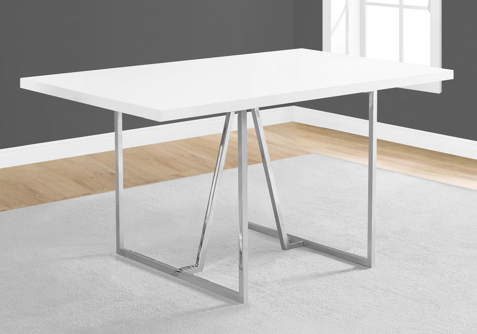 Modern Home Dining Table - 36"X 60" With U-Shaped Legs (White)
