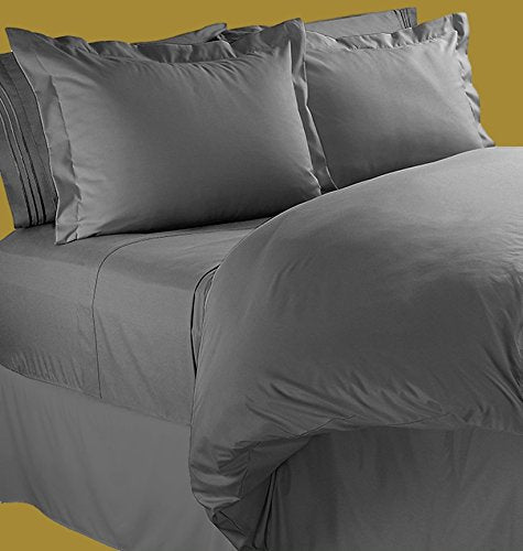 Duvet Covers, 3 Piece Set Duvet Cover - 2 Pillow Shams Hotel Quality Brushed Microfiber (Grey, King)