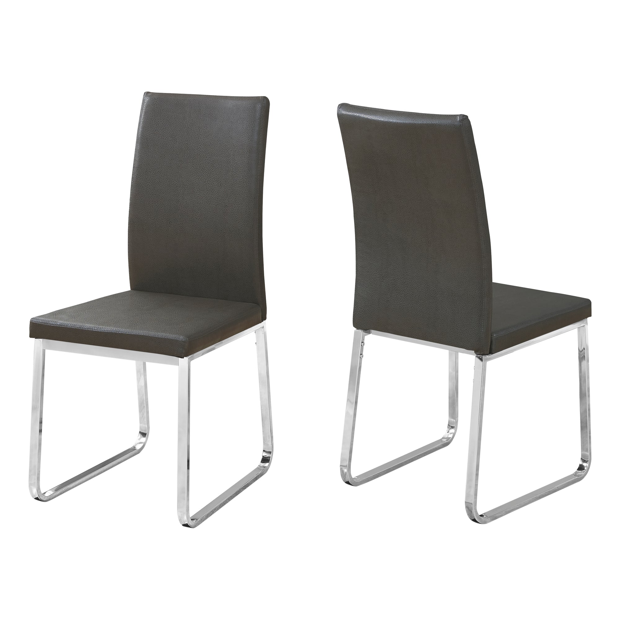 Mclenagan Modern Dining Chair With Chrome Finish Legs (Set of 2 - Grey)