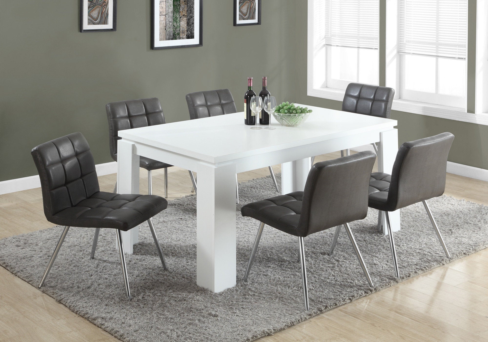 Contemporary Sturdy and Stable Dining Table - 36" x 60" (White)