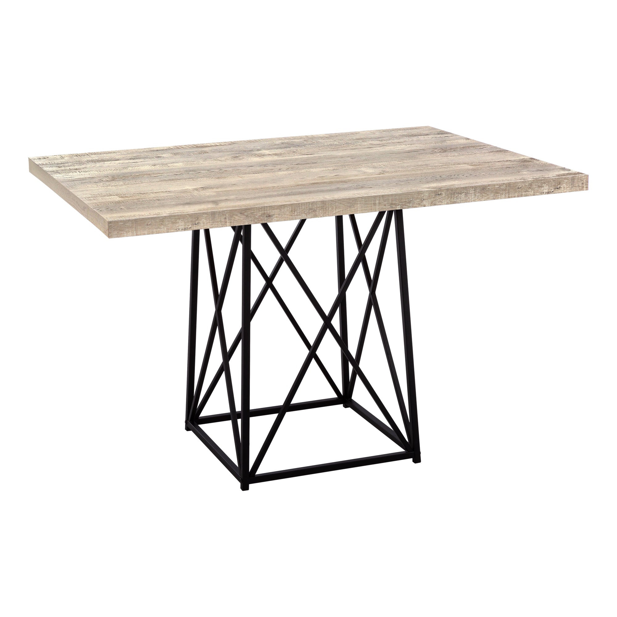 Industrial Style Reclaimed Wood-Look Square Dining Table (Taupe)