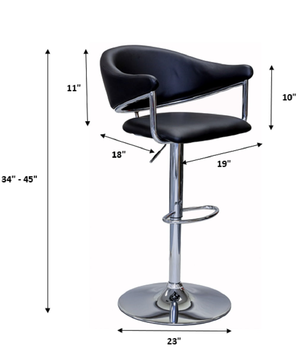 ViscoLogic AIRSTREAM Adjustable Height Swivel Bar Stool with Cushion (Set of 2 Bar Stools)