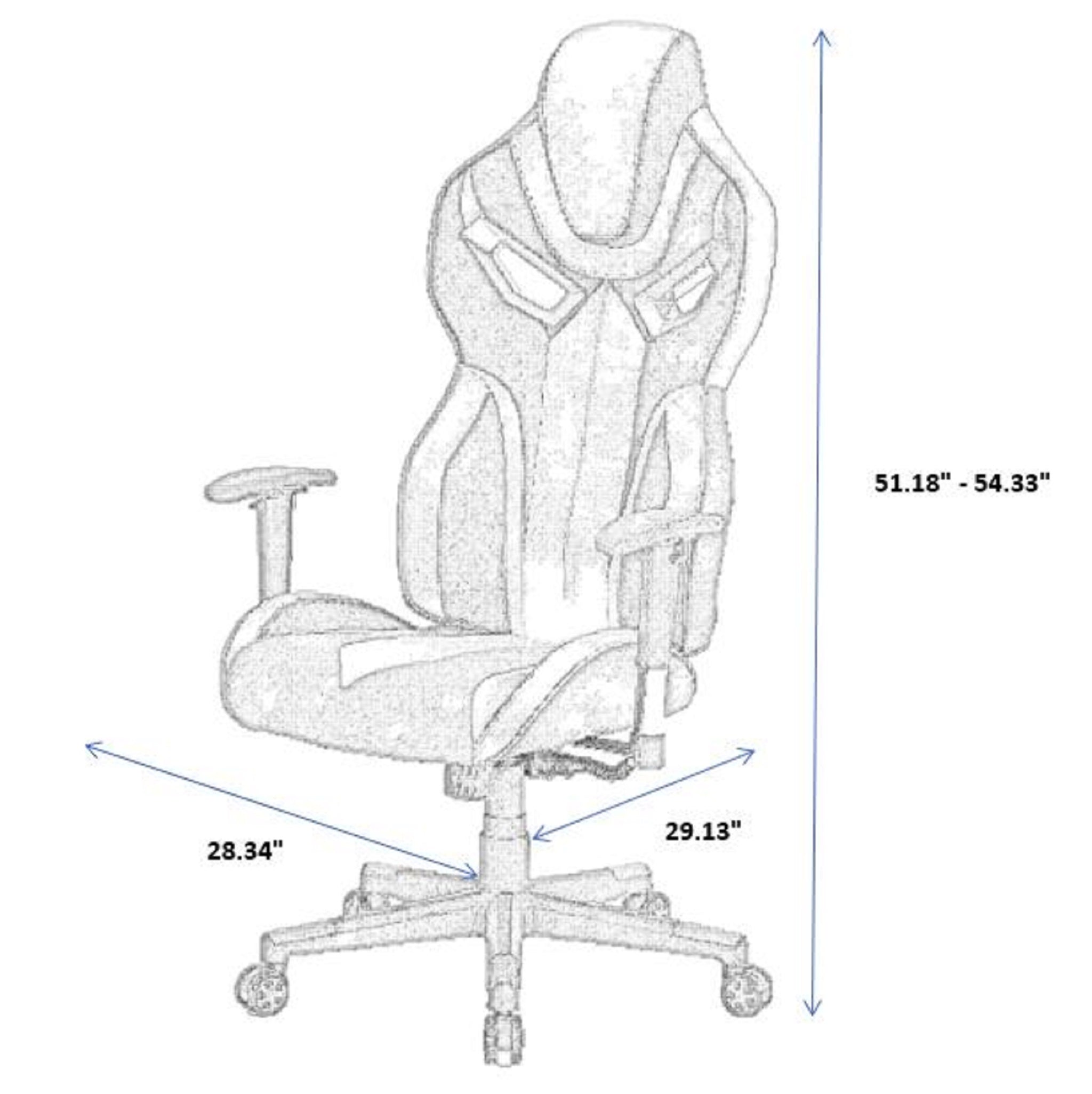 ViscoLogic FORCE Ergonomic Backrest and Seat Height Adjustment Computer Gaming Chair