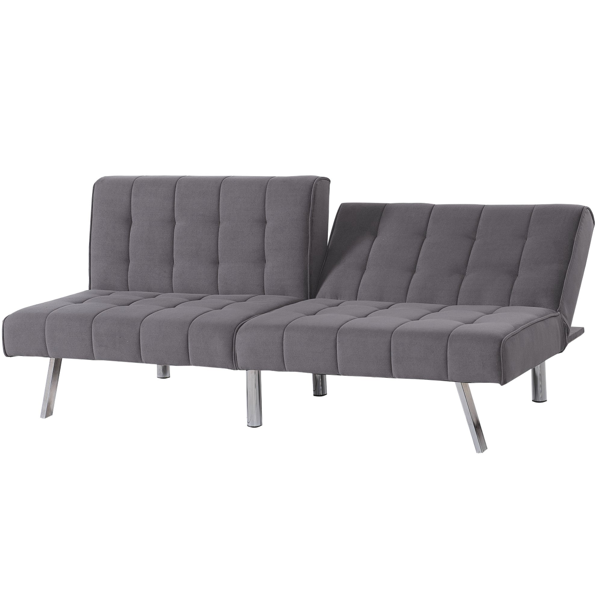 ViscoLogic Rhythm Convertible 3-Seater Velvet Upholstered Living Room Futon Sofa/Sofa Bed