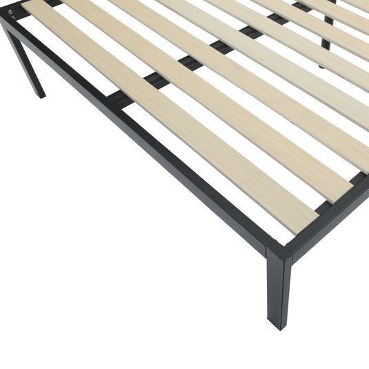 ViscoLogic Platform Metal Bed with 8" Memory Foam Mattress Set