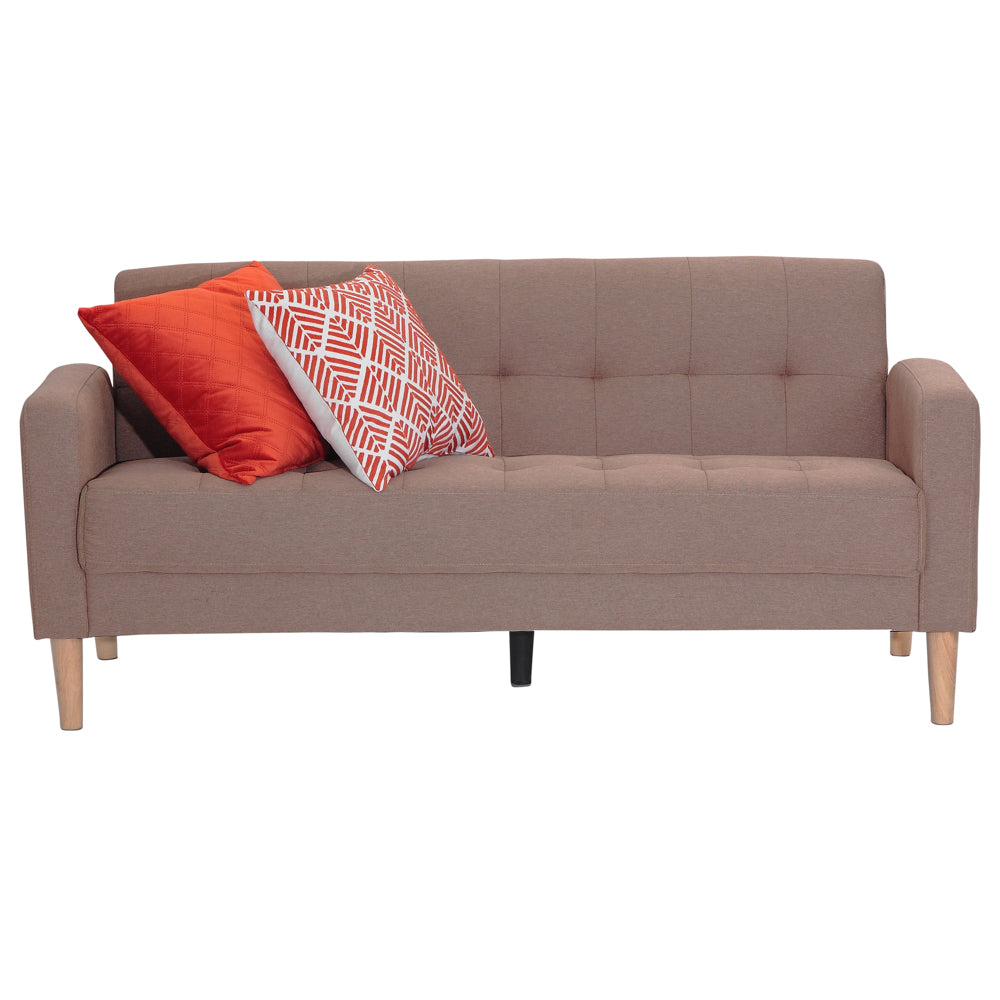 ViscoLogic Mid-Century Modern Loveseat Sofa/Couch, Loveseats, Chair Suitable for Small Spaces (Sofa - Brown)
