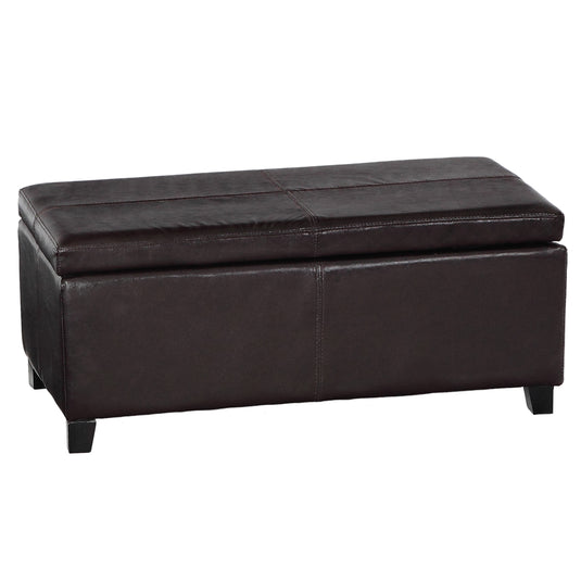 ViscoLogic Flip Lift Top Faux Leather storage Ottoman (Open Box)