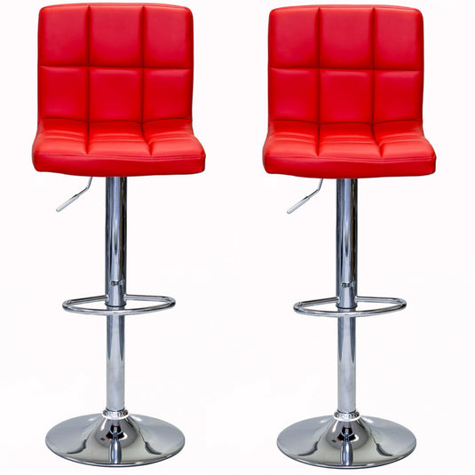 ViscoLogic LIBERTY Swivel Leatherette Adjustable Hydraulic Bar Stool - Set of 2