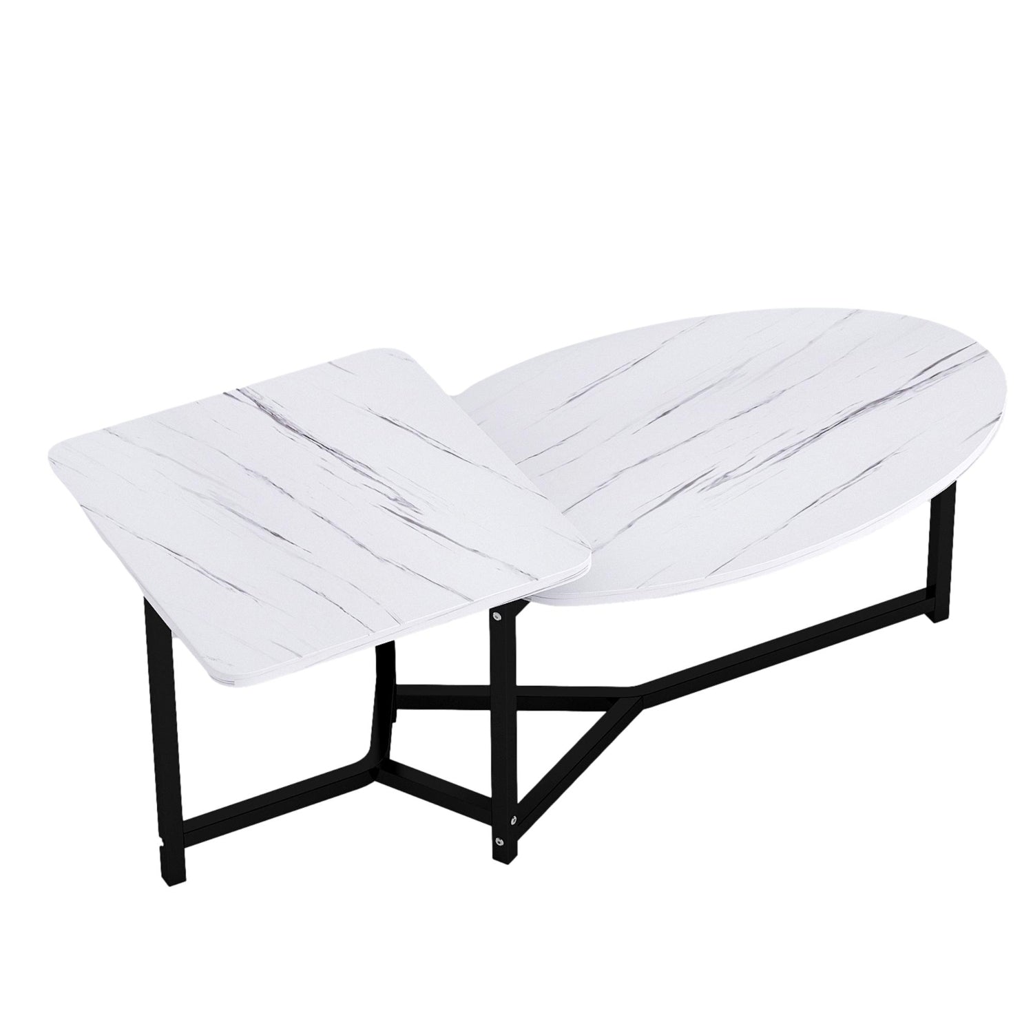 ViscoLogic LUXEM Contemporary Unique Nested Coffee Table, Center Table For Living Room (White)