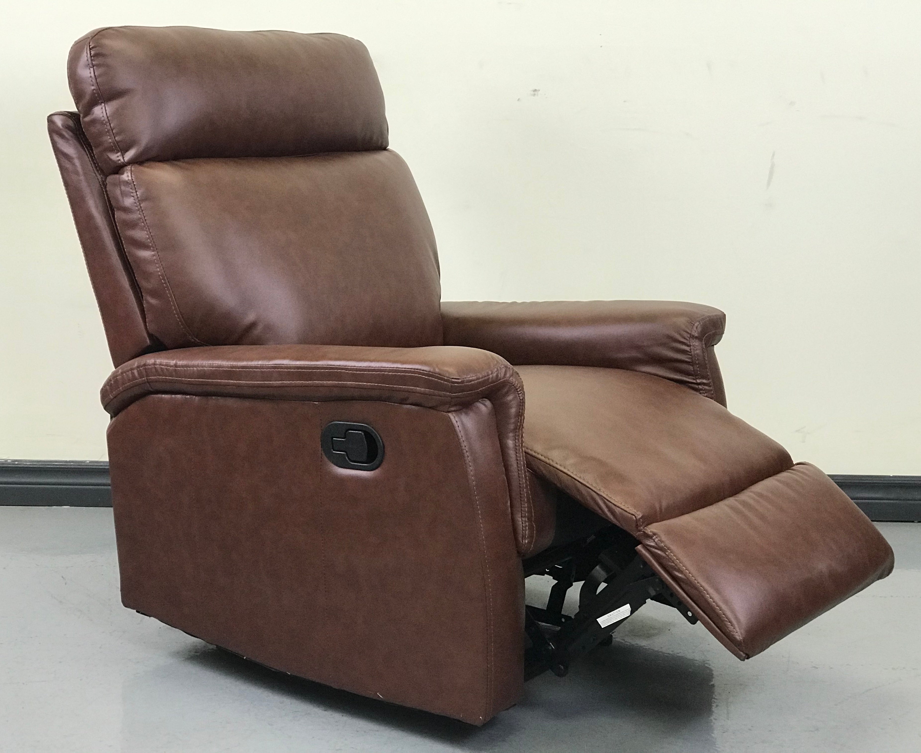ViscoLogic RITZ Reclining Premium Metal Padded Sofa Leather Armchair