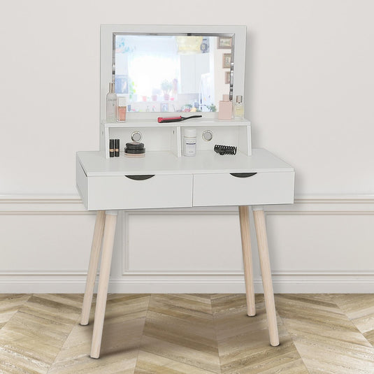 ViscoLogic Vogue Makeup Vanity Dressing Table with Removable Mirror