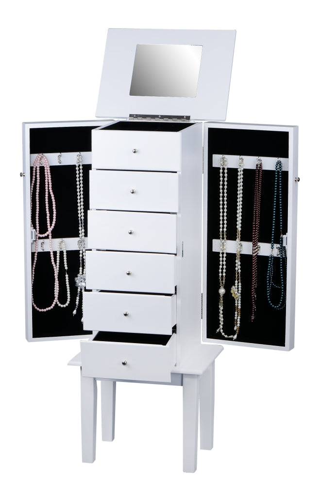 ViscoLogic Jewelry Armoire With Flip-Top Mirror