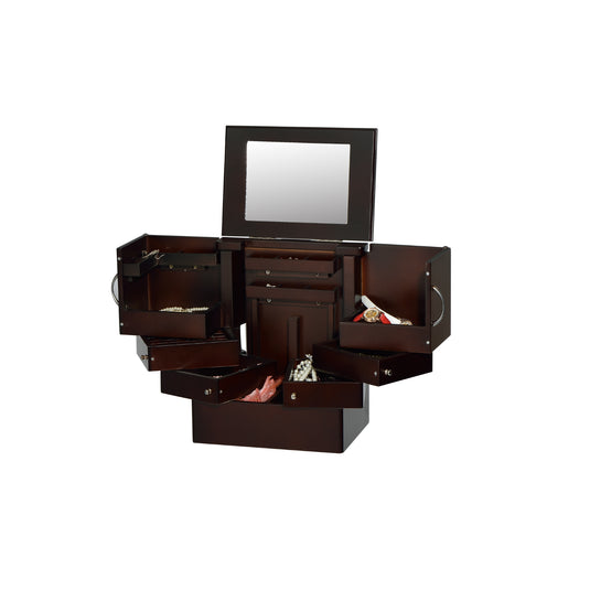 ViscoLogic Union Opening Table Top Beauty Jewelry Box Brown