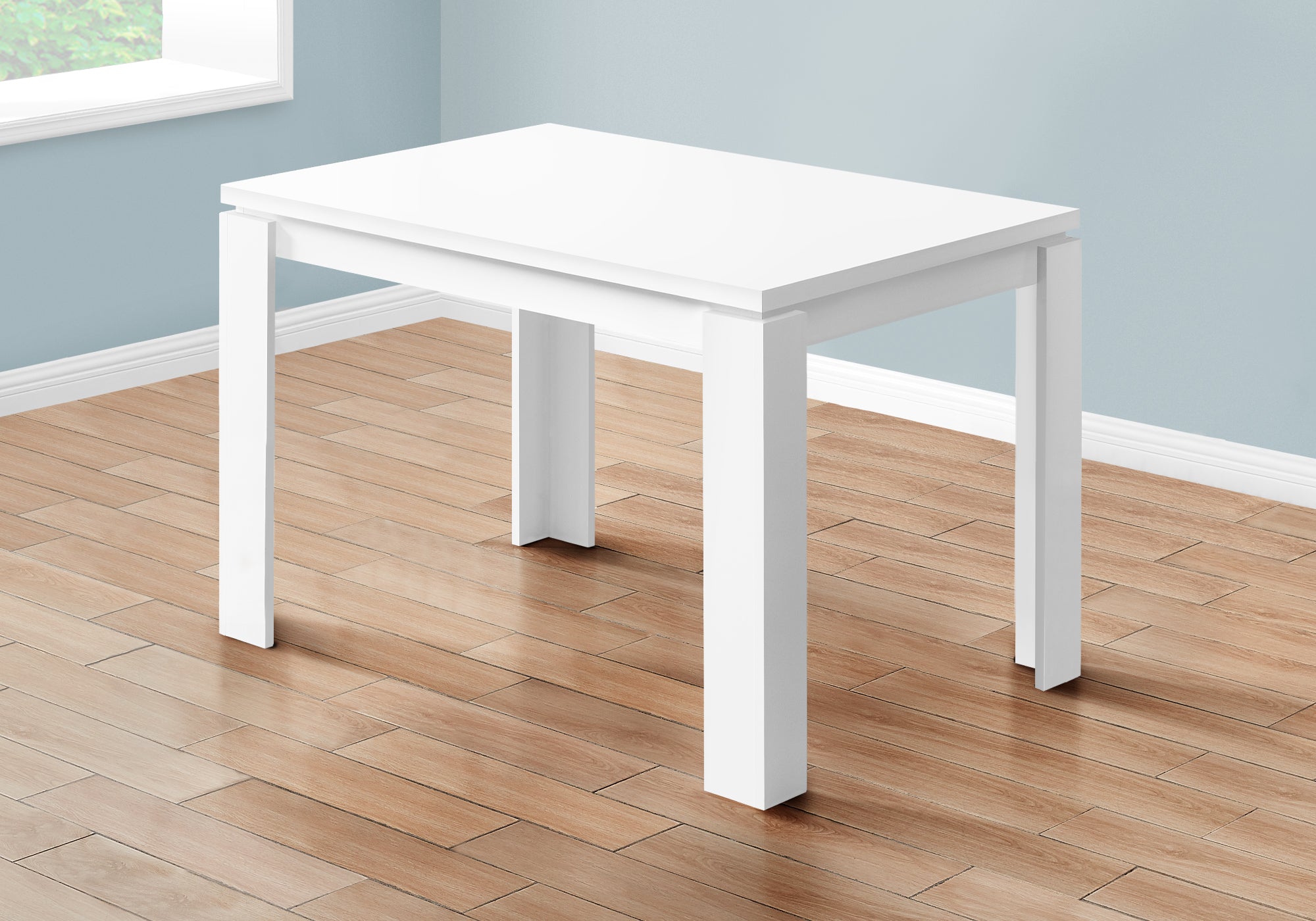 Wooden Heavy-Duty Reclaimed Wood-Look 32" x 48" Dining Table (White)