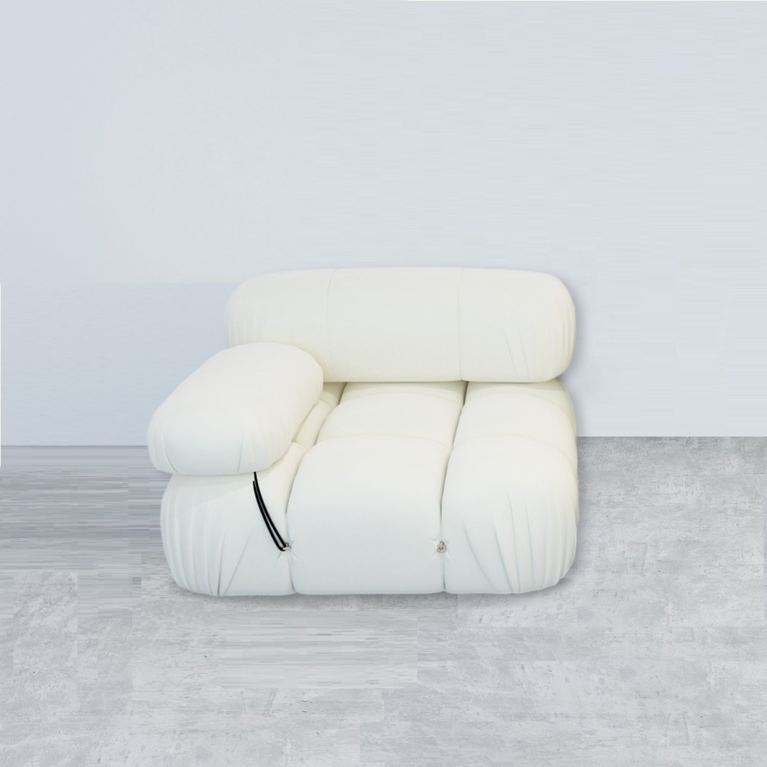 JANNAH STUDIOS CAMILLE Modular Designer Inspired Sofa Arm Chair, Ottoman (Cream)