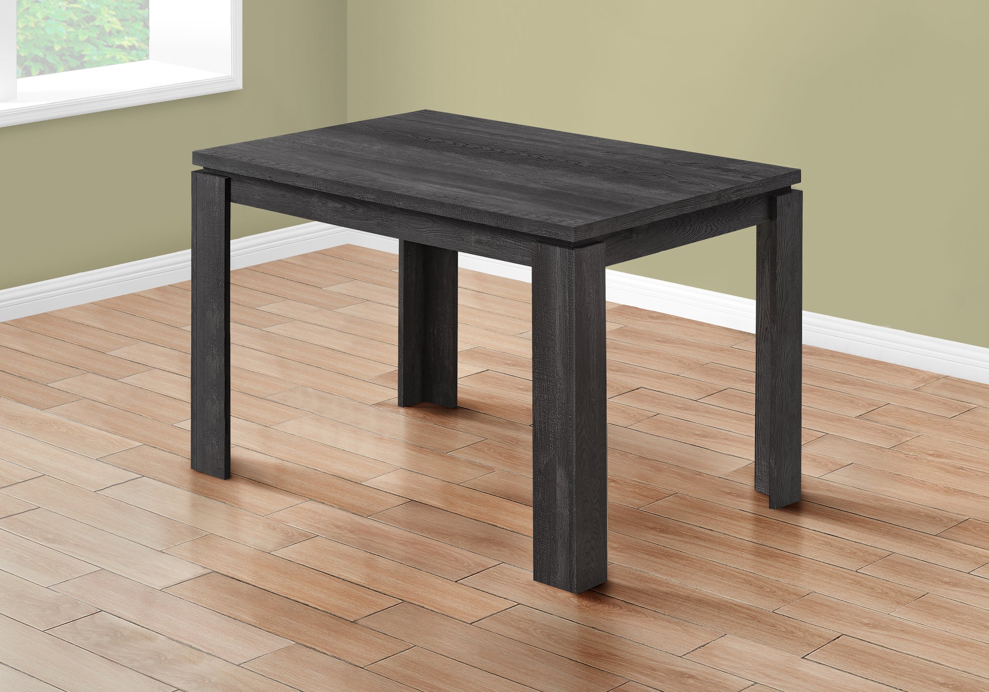 Wooden Heavy-Duty Reclaimed Wood-Look 32" x 48" Dining Table (Black)
