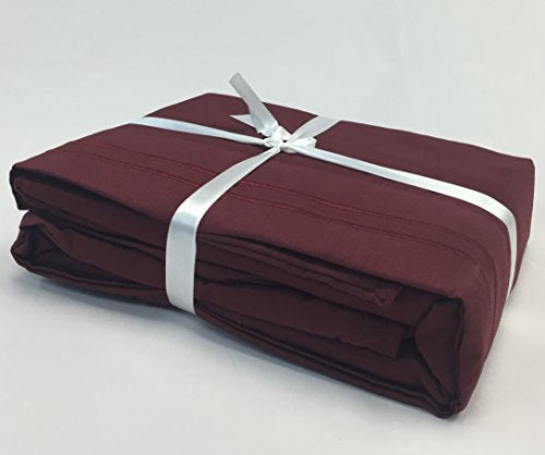 ViscoLogic Egyptian Comfort Bed Sheets - Burgundy - Twin