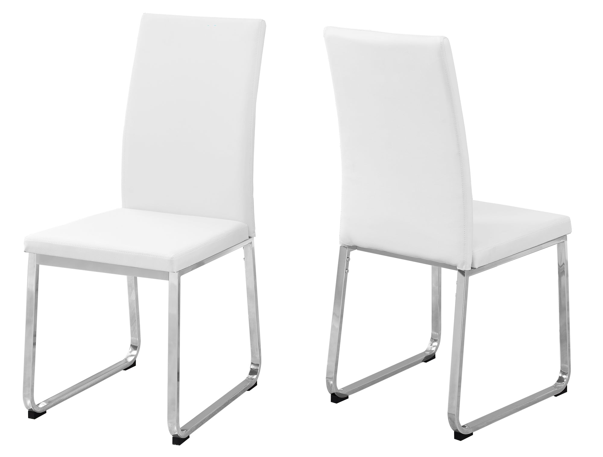 Mclenagan Modern Dining Chair With Chrome Finish Legs (Set of 2 - White)