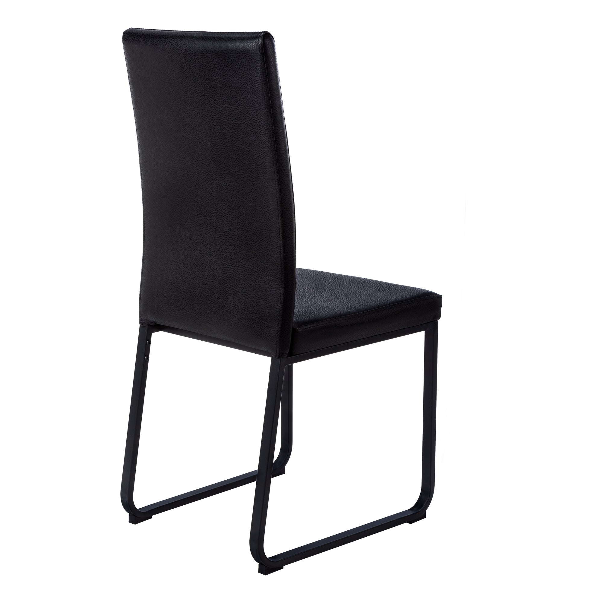 ViscoLogic DINING CHAIR - 2PCS / 38"H / BLACK LEATHER-LOOK / BLACK