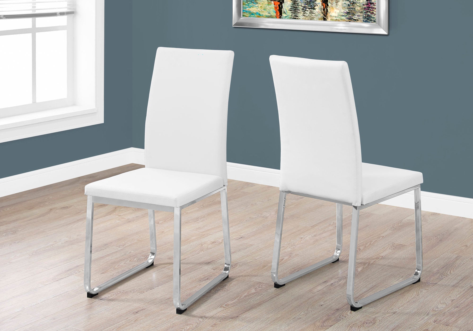 Mclenagan Modern Dining Chair With Chrome Finish Legs (Set of 2 - White)