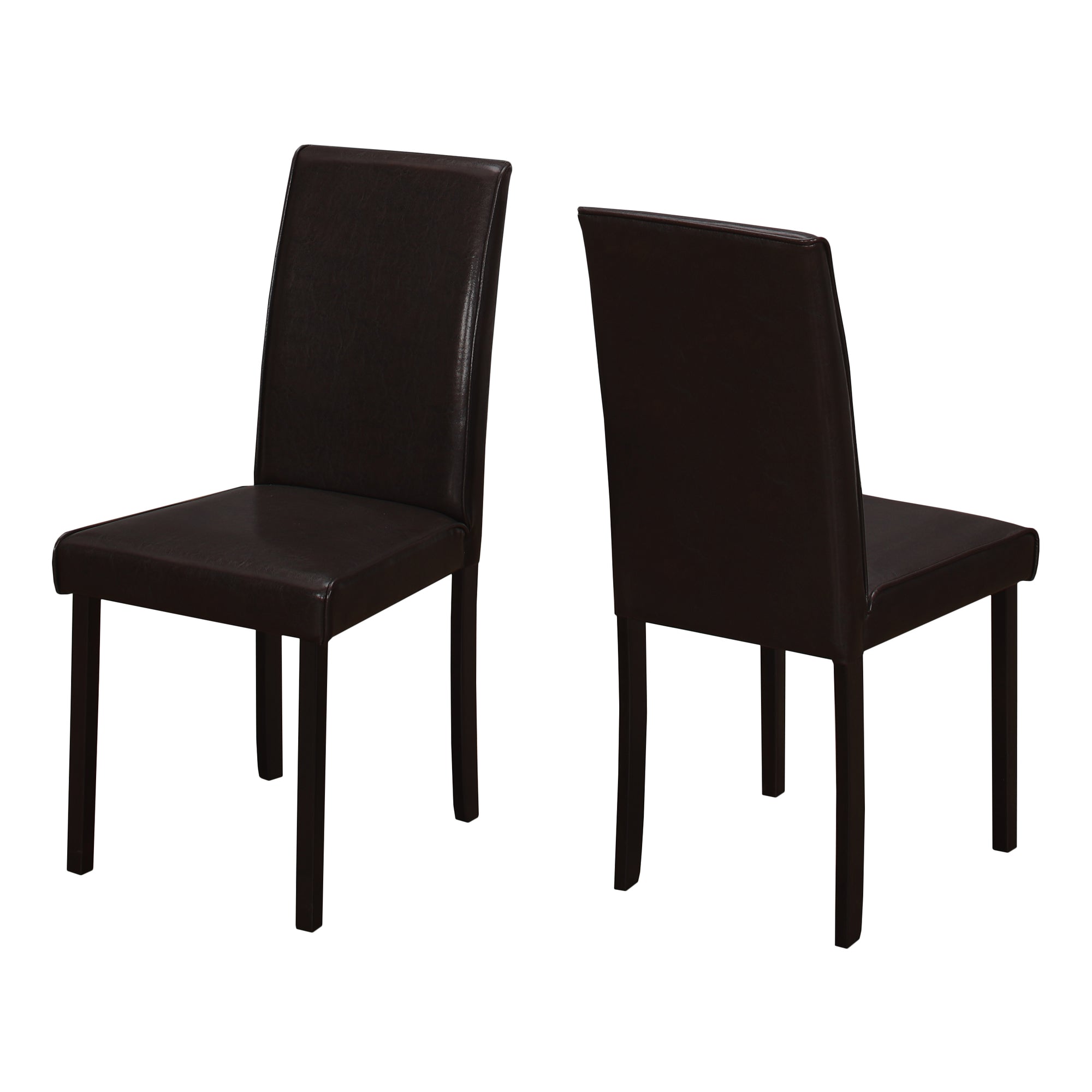 Afford High-Back Leather-Look Dining Chair (Set of 2 - Dark Brown)