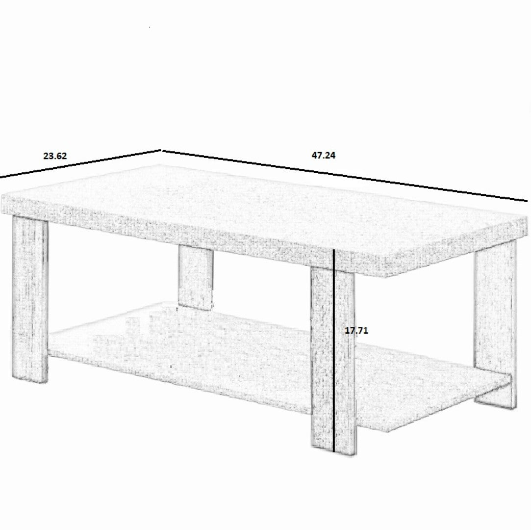 ViscoLogic VENISSA Coffee Table Set Modern, 1 Center Coffee Table with 2 End Tables for Living Room, Balcony and Office (Wood Oak)